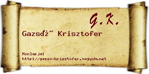 Gazsó Krisztofer névjegykártya